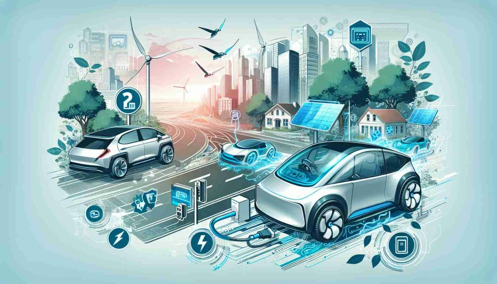 Create a detailed and high-definition illustration of electric vehicles in the future year of 2023. The vehicles should be navigating through various challenges such as rough terrains and traffic conditions, indicating progress in technology and adaptability. There should be visible technological advancements like superior navigation systems and electric charging stations. Include diverse background scenery with urban and natural surroundings to reflect the versatile nature of these futuristic vehicles.