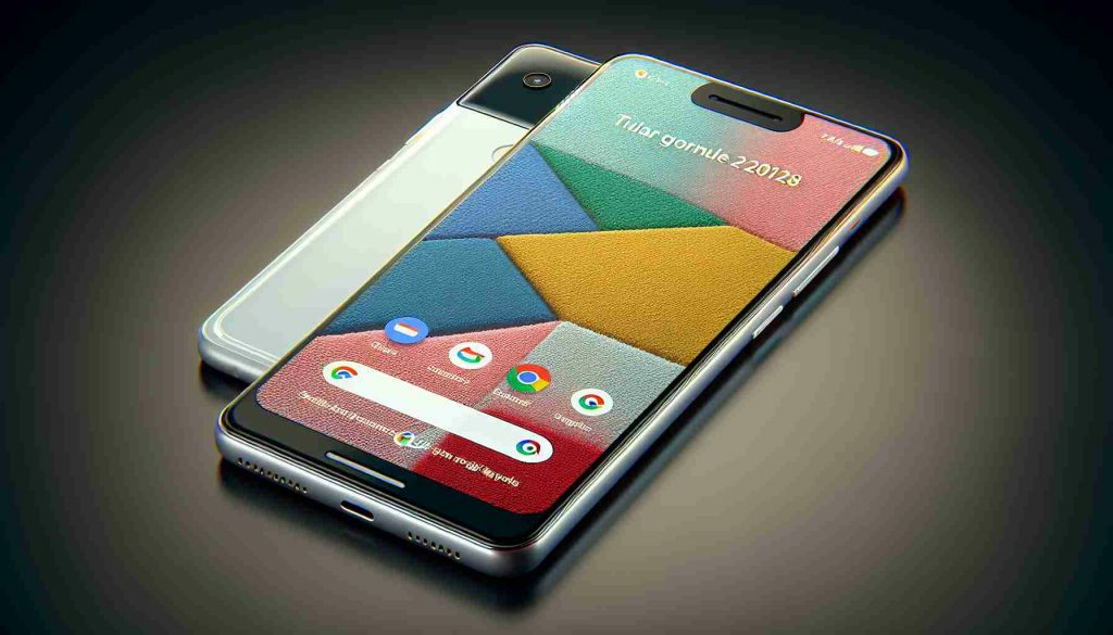 A highly detailed, realistic image presenting a state-of-the-art smartphone, the size and shape reminiscent of the Google Pixel series, with an oversight of its feature set capturing the viewer's interest. The portrayed phone's fresh design and advanced settings gives the impression that it is causing a major disruption in the smartphone market.